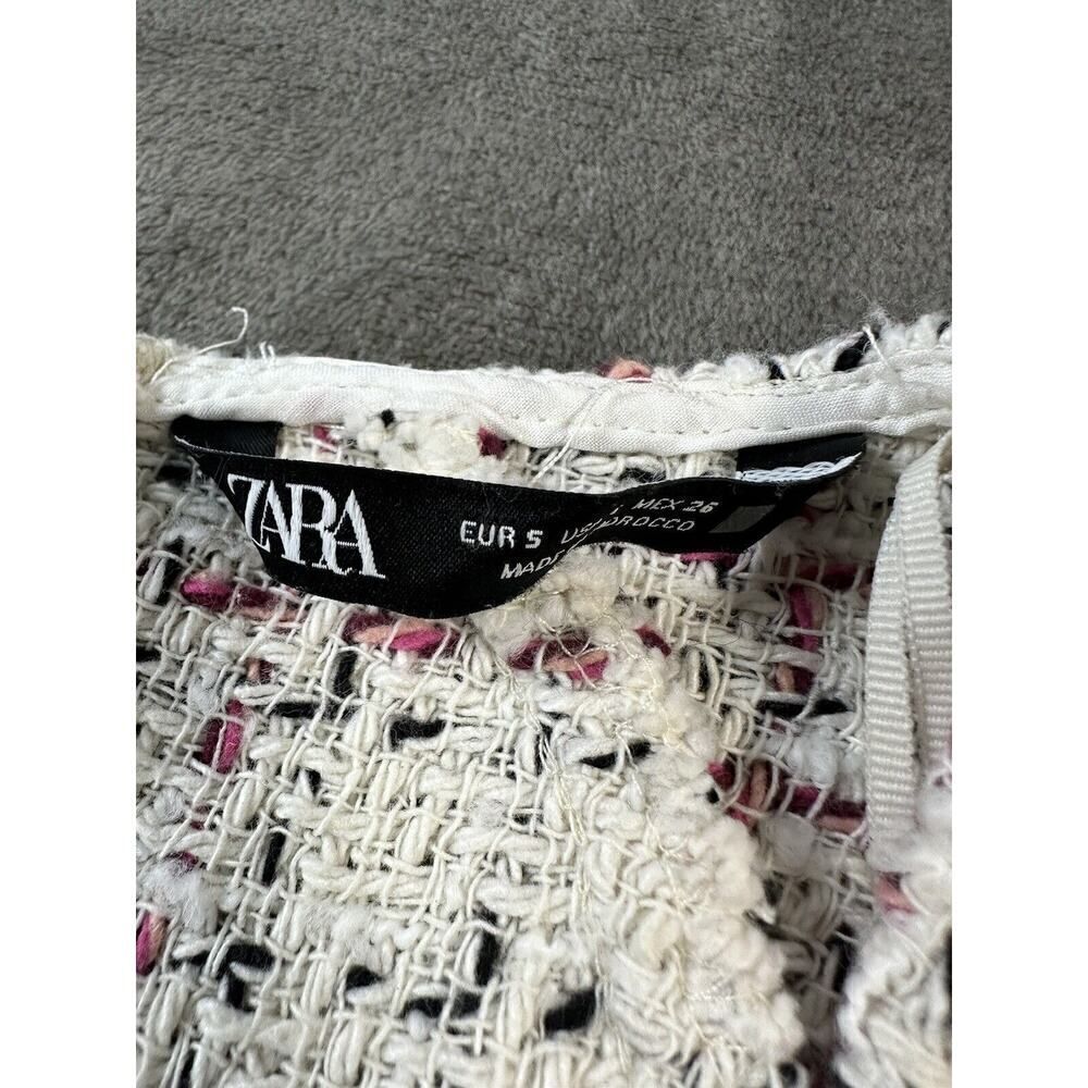 Zara Textured Weave Tweed Mini Dress sz Small - Picture 10 of 13